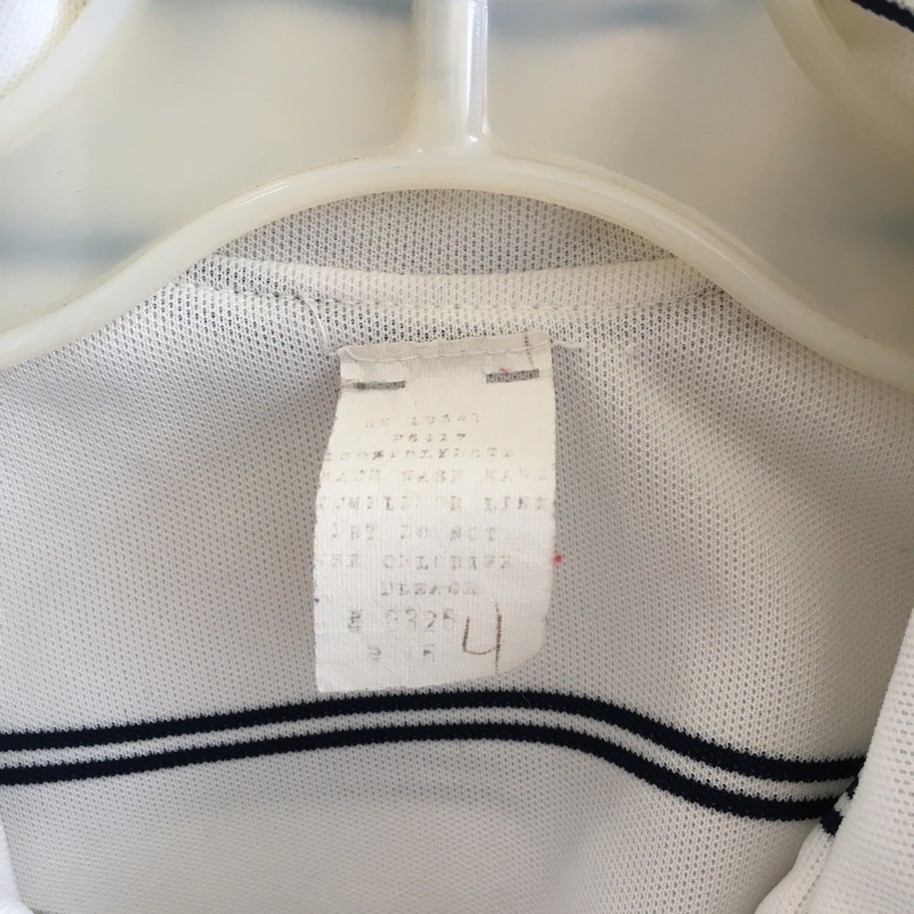 Vintage Nautical Yachting Dress Medium Homemade White Blue Stripes mini poly - Picture 5 of 5
